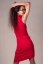 Šaty pouzdrové s rolákem - červené - Materiál: Bavlněný úplet, Velikost: XL