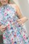 Krátké koktejlové šaty - modrá louka - Materiál: Silky, Velikost: univerzální