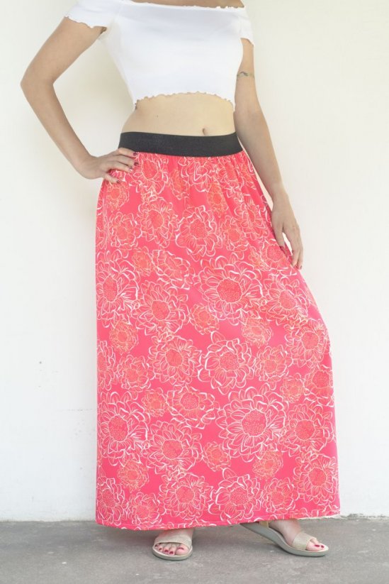 Maxi sukně - Dvorkah.art růžová - Velikost: XL