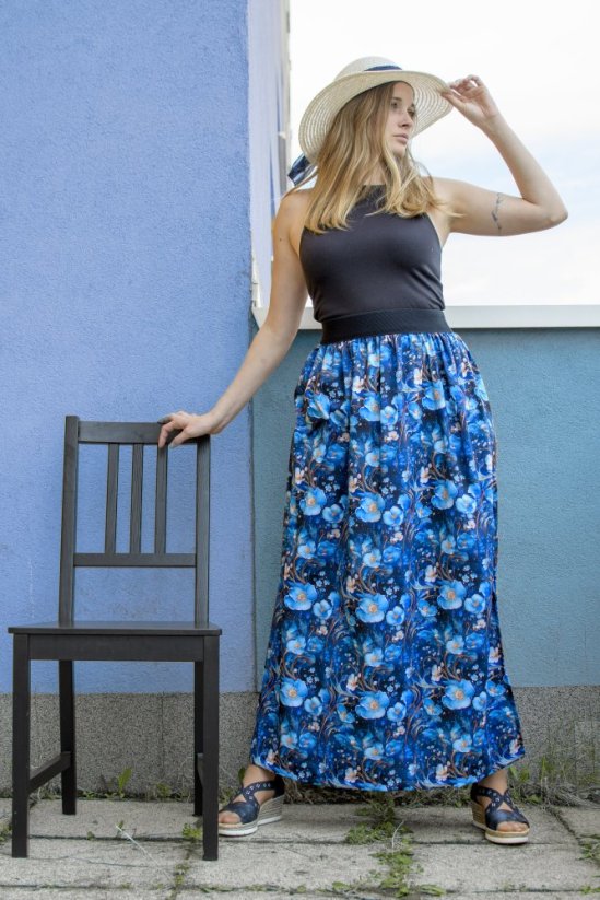 Maxi sukně - modré z nebe - Velikost: XL