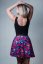 Šaty na ramínka s půlkolovou sukní - modrorůžové květy - Velikost: M