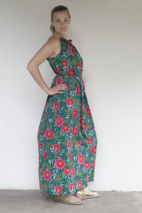 Maxi šaty s páskem - Dvorkah.art svěží zelené - Velikost: univerzální