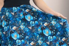 Šaty na ramínka s půlkolovou sukní - modré z nebe