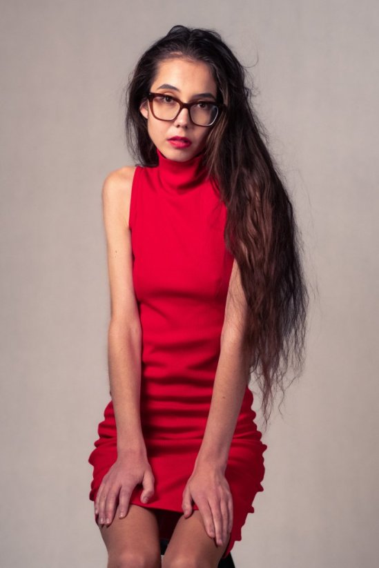 Šaty pouzdrové s rolákem - červené - Materiál: Bavlněný úplet, Velikost: XL